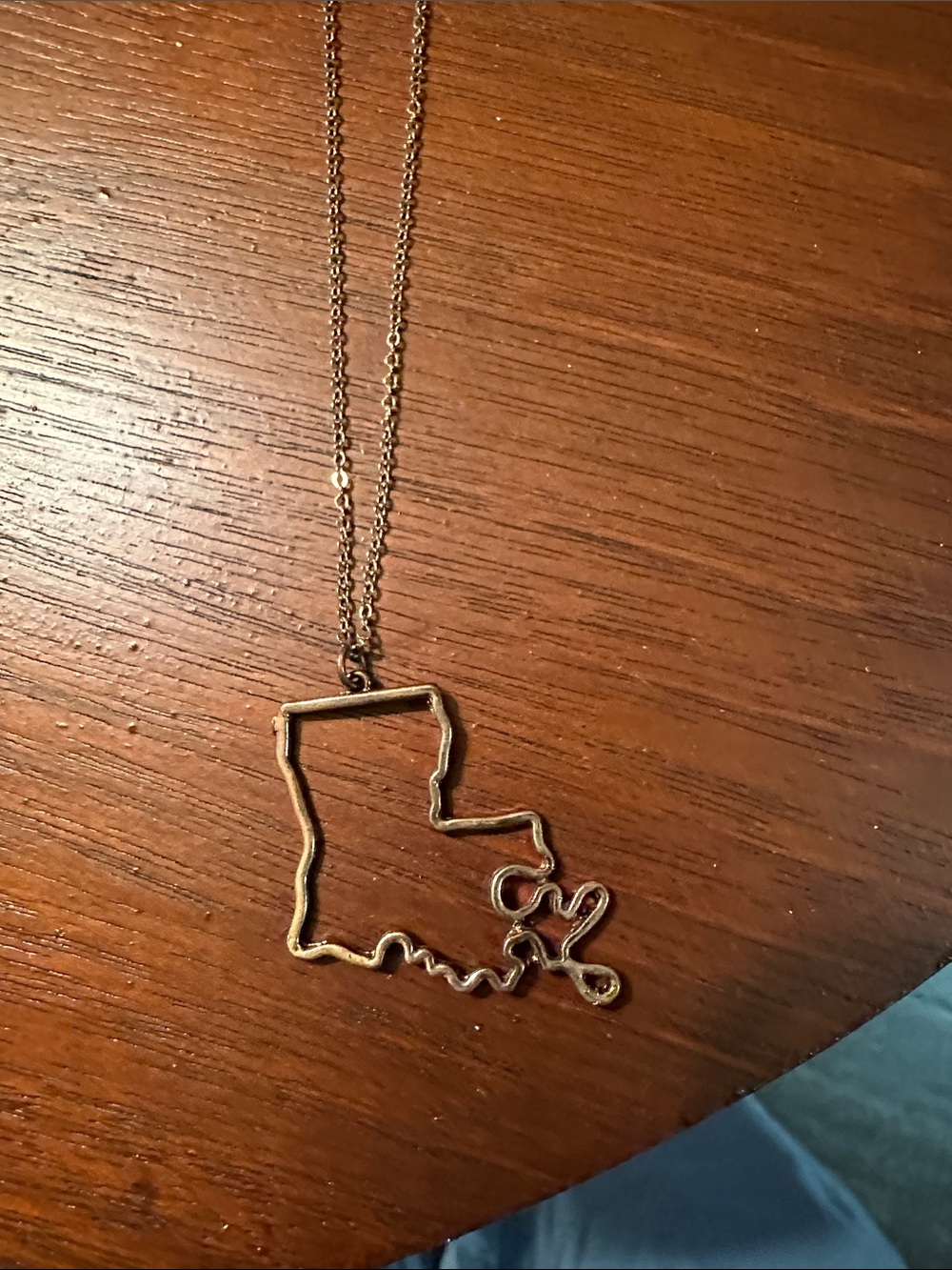 Rose Gold Louisiana Outline Necklace - Women Jewelry